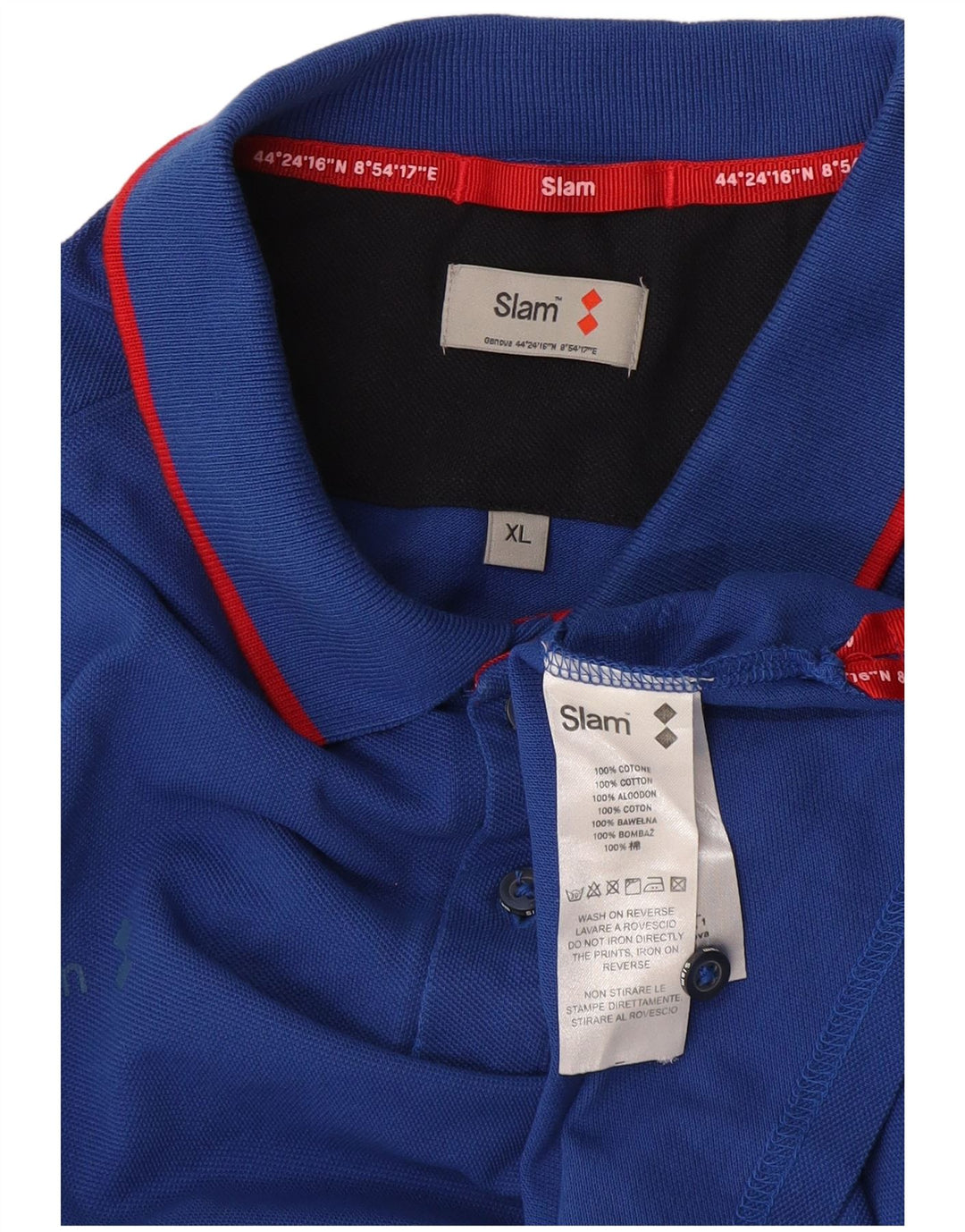 Camisa polo masculina Slam Graphic XL algodão azul