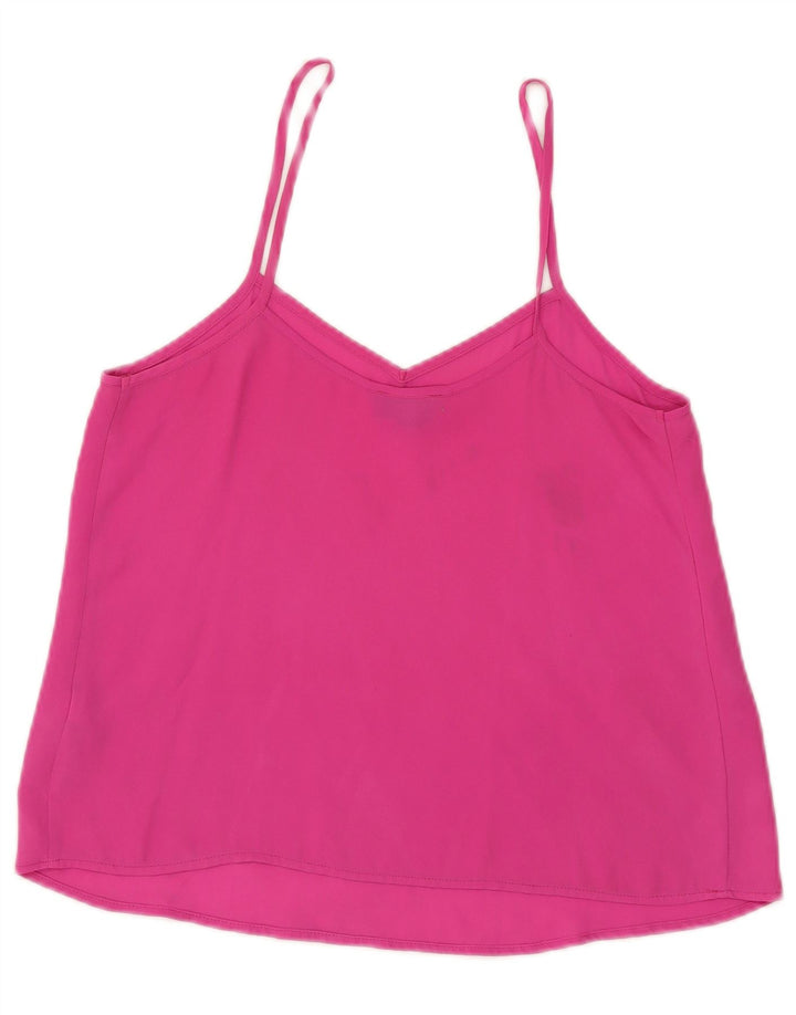 Topshop feminino Cami Top UK 8 pequeno poliéster rosa