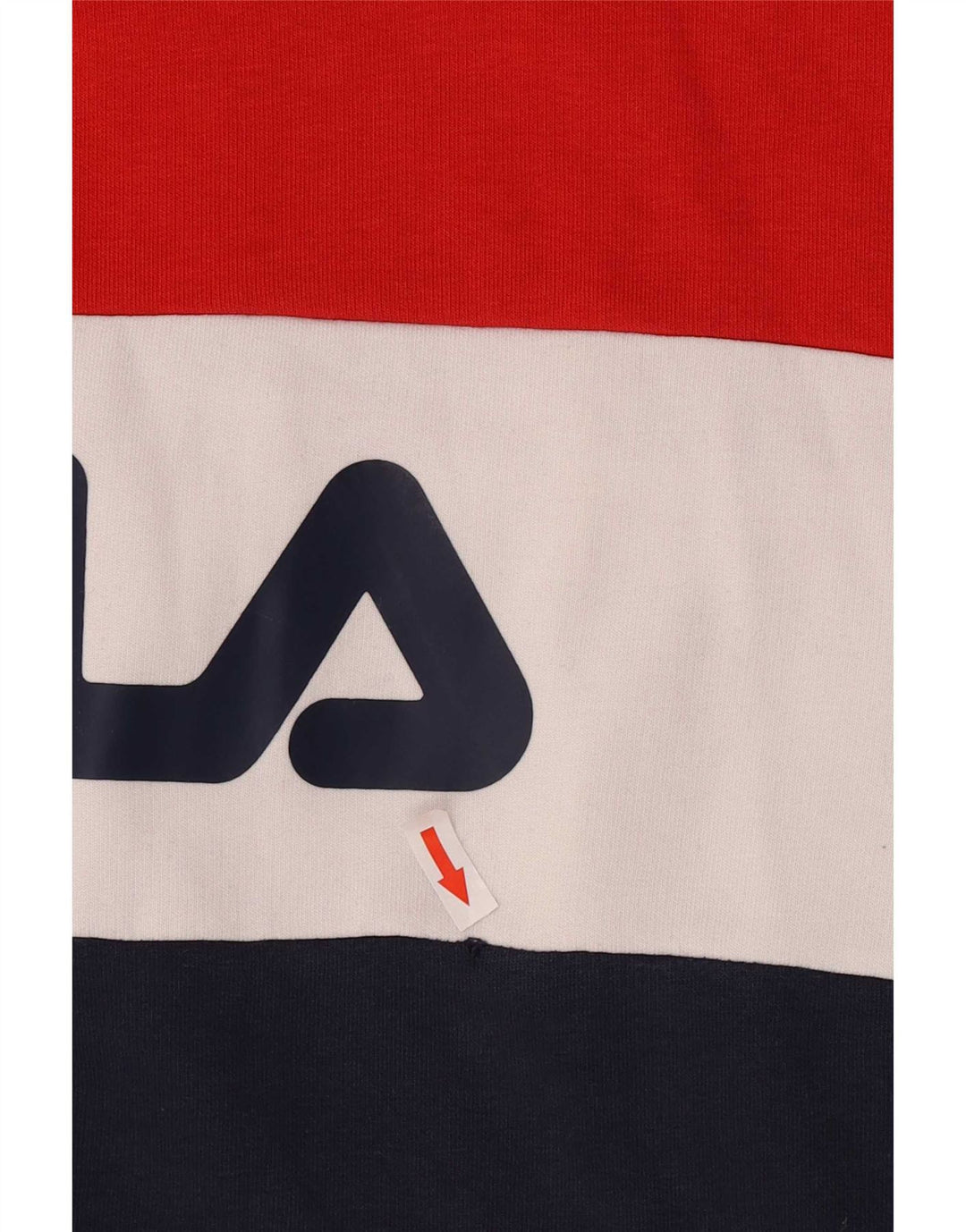 Fila moletom feminino gráfico oversized jumper UK 10 pequeno bloco colorido vermelho
