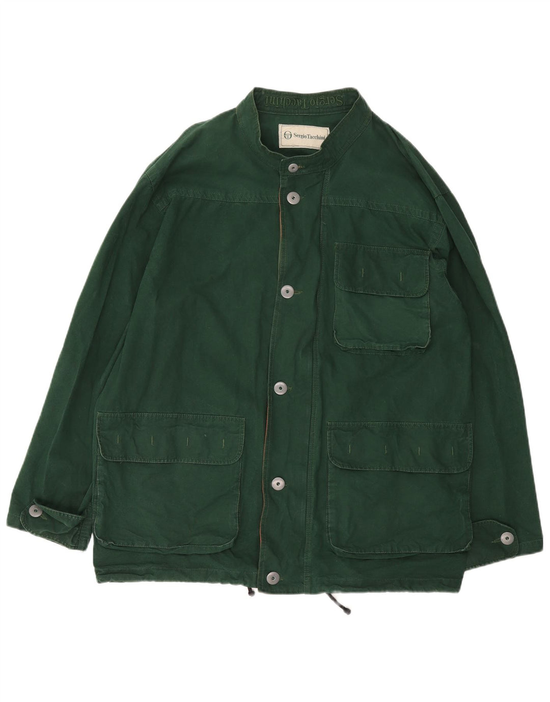 SERGIO TACCHINI Jaqueta utilitária masculina UK 42 XL algodão verde