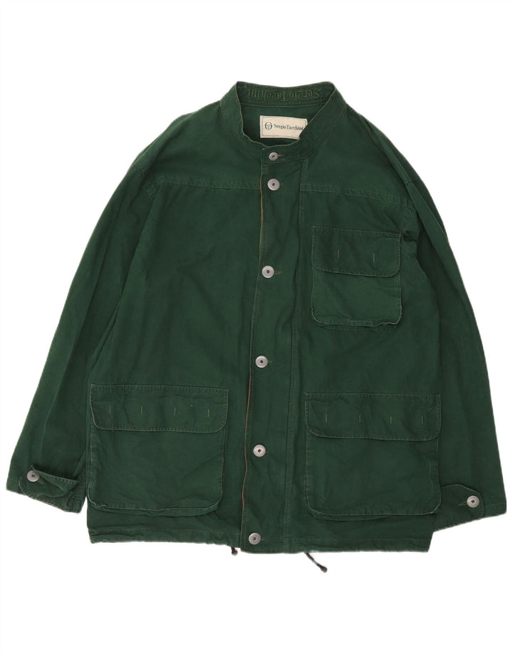 SERGIO TACCHINI Jaqueta utilitária masculina UK 42 XL algodão verde