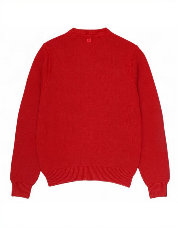 Tommy Hilfiger Suéter masculino com gola redonda XS de algodão vermelho