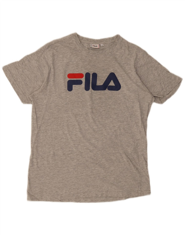 Fila Camiseta masculina gráfica Top cinza médio manchado