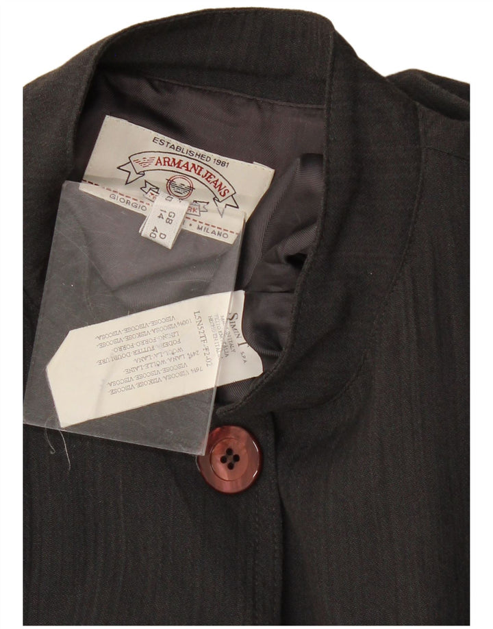 Jaqueta blazer feminina ARMANI JEANS com 5 botões Reino Unido 14 grande viscose preta