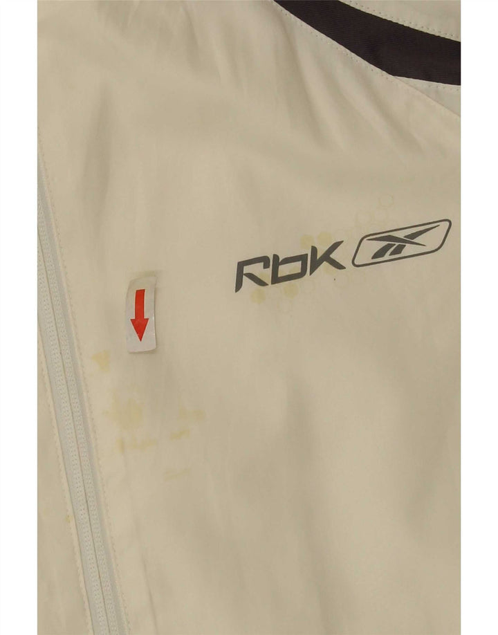 Reebok Mens Tracksuit Top Jacket Pequeno Poliéster Colorblock Branco