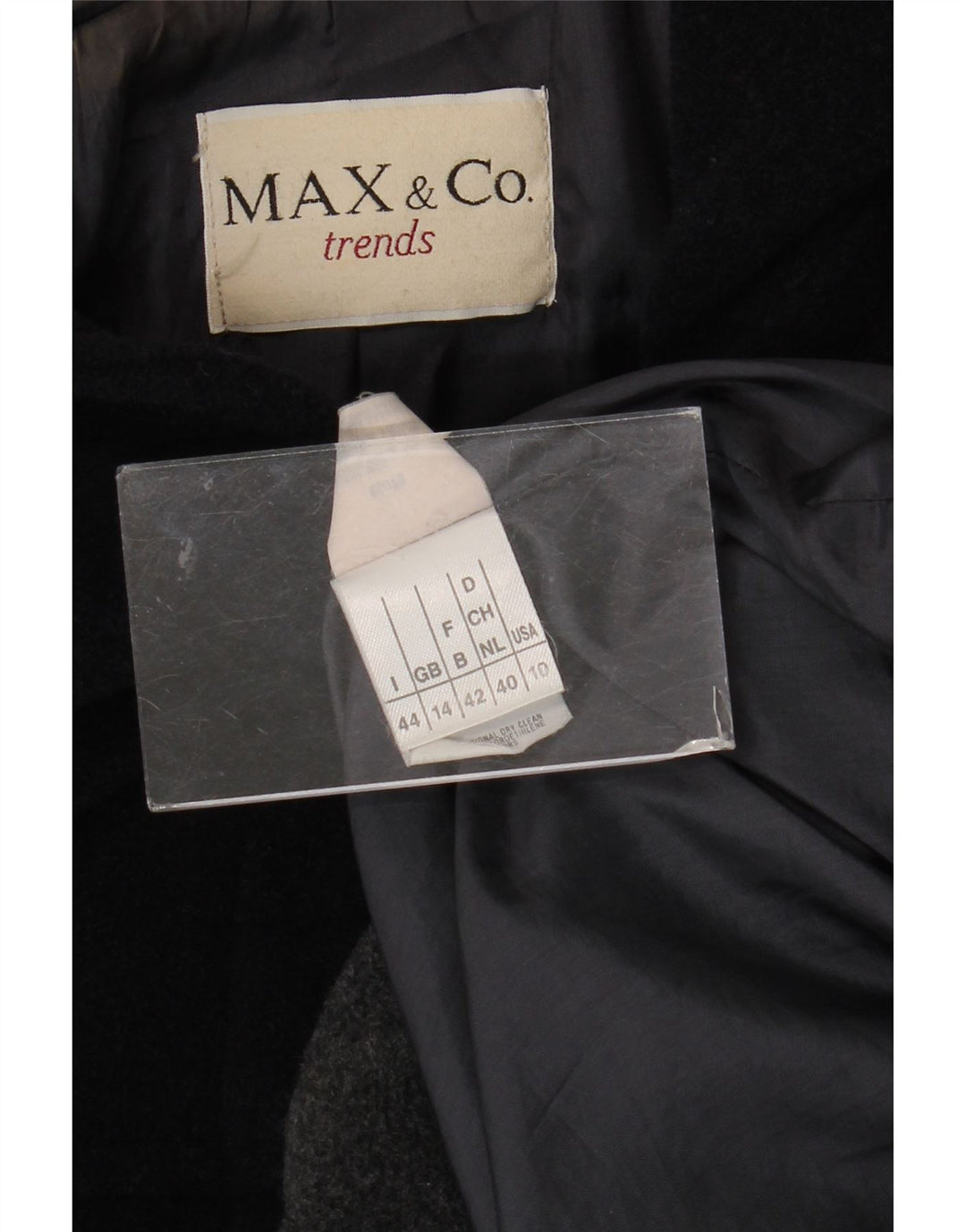 Casaco Duffle feminino com capuz Max & Co. Reino Unido 14 grande bloco colorido azul marinho
