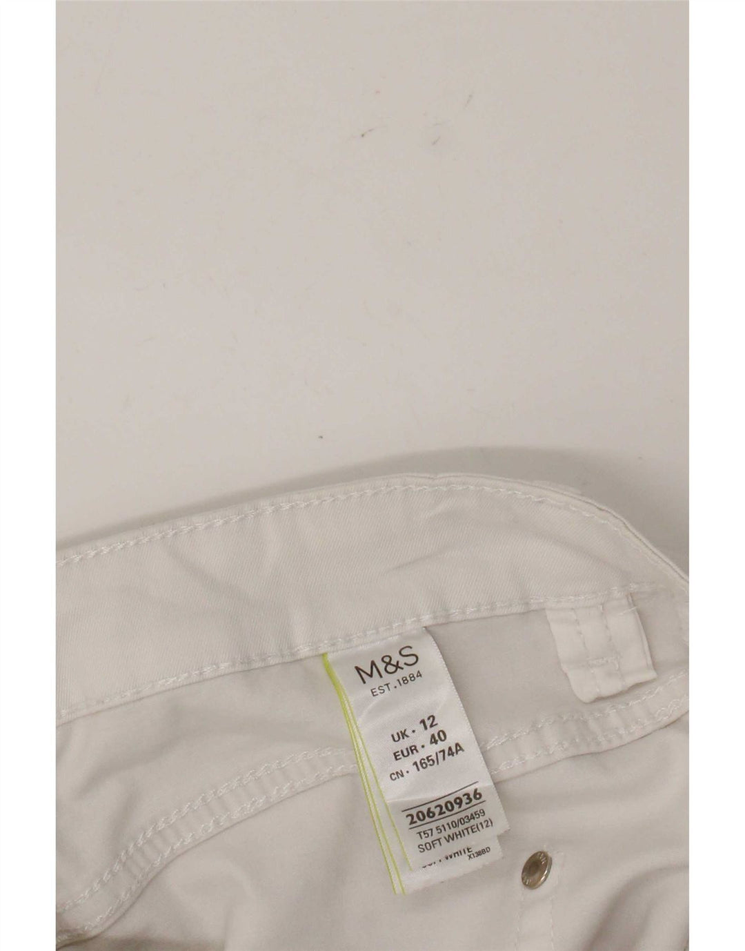 Calça capri feminina Marks & Spencer UK 12 médio W32 L21 branca