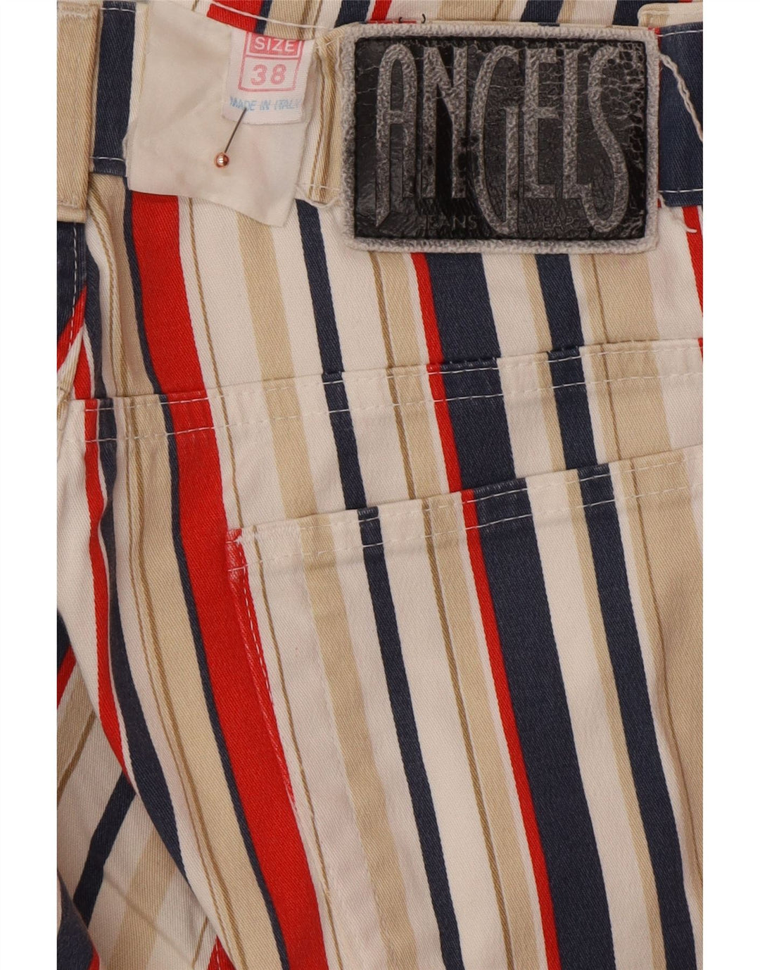 ANGELS Jeans recortados femininos EU 38 médio W28 L25 listrado multicolorido