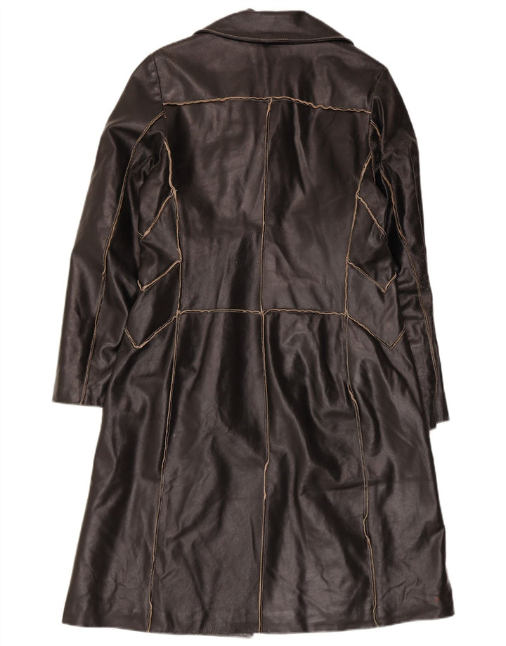 Casaco trench feminino de couro Conbipel IT 42 médio preto