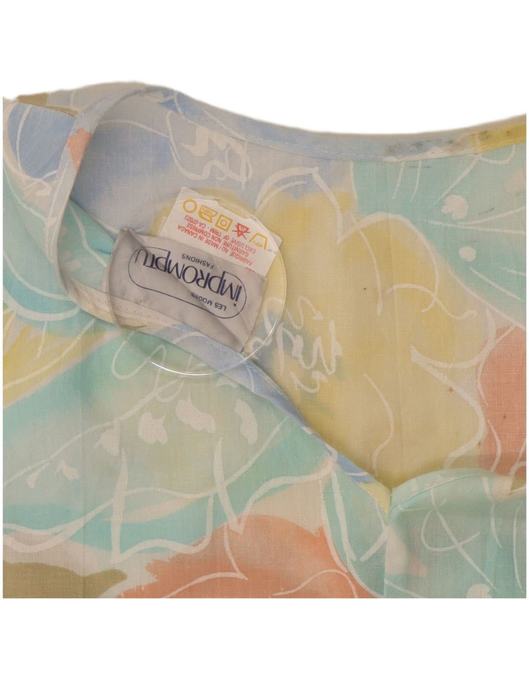 Blusa feminina improvisada Top UK 10 poliéster floral multicolorido pequeno