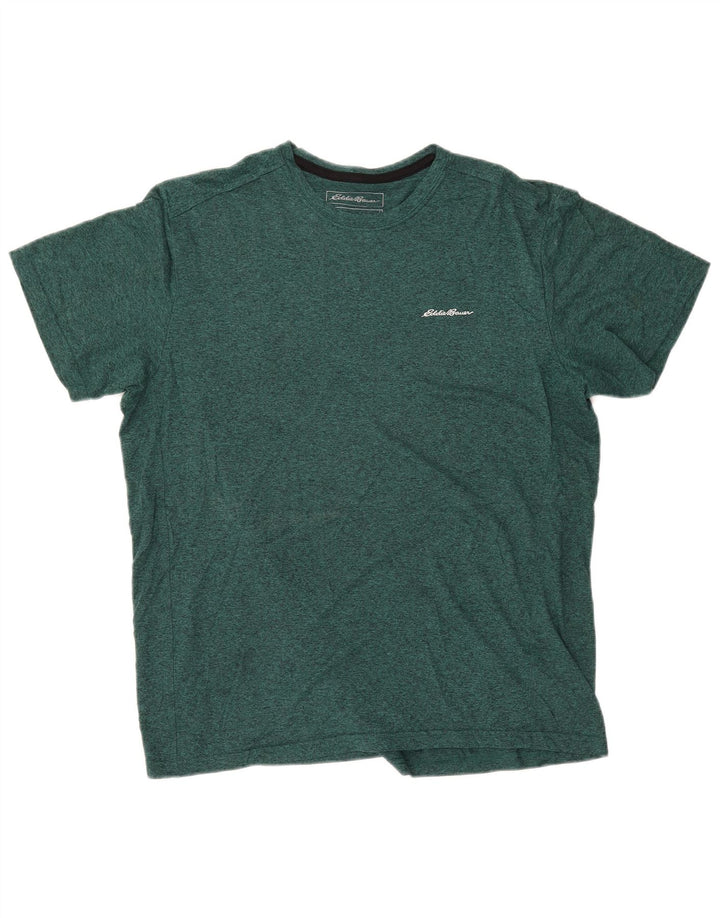 Camiseta masculina Eddie Bauer de ajuste regular, grande poliéster manchado verde