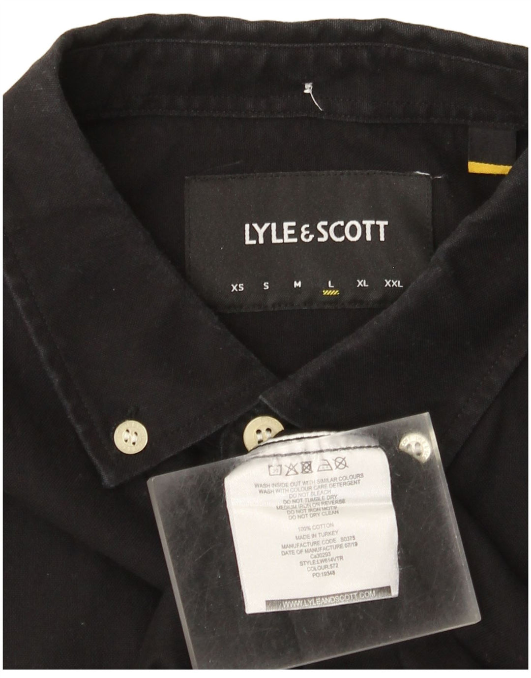 Camisa masculina Lyle & Scott grande algodão preto