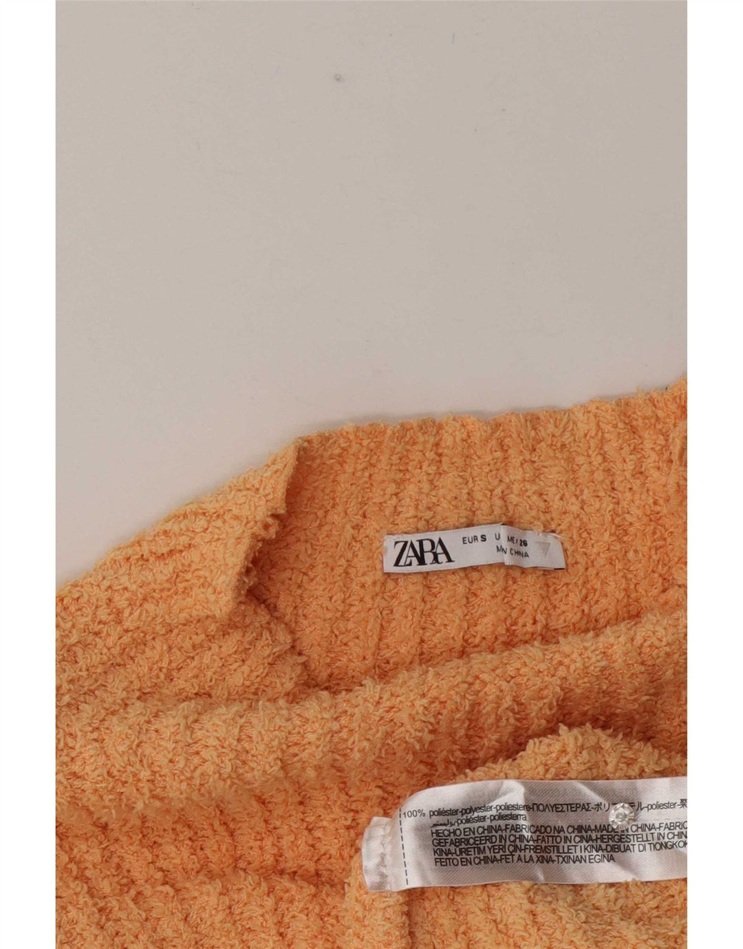Suéter feminino Zara com gola tartaruga e gola alta, Reino Unido 10, pequeno, laranja, poliéster