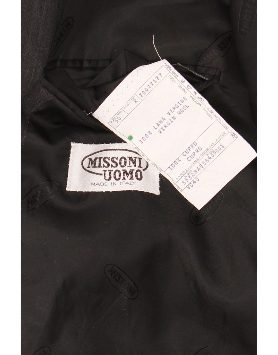 Jaqueta blazer masculina MISSONI Uomo com peito duplo IT 50 listras cinza grande