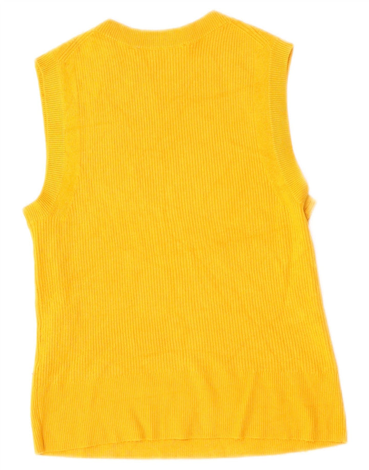 Regata feminina ZARA com colete curto Reino Unido 12 Viscose amarela média
