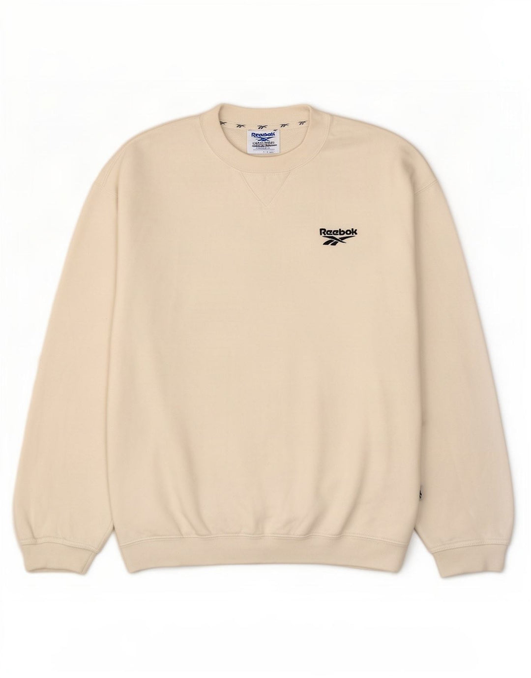 Reebok Mens Moletom Jumper Pequeno Algodão Branco