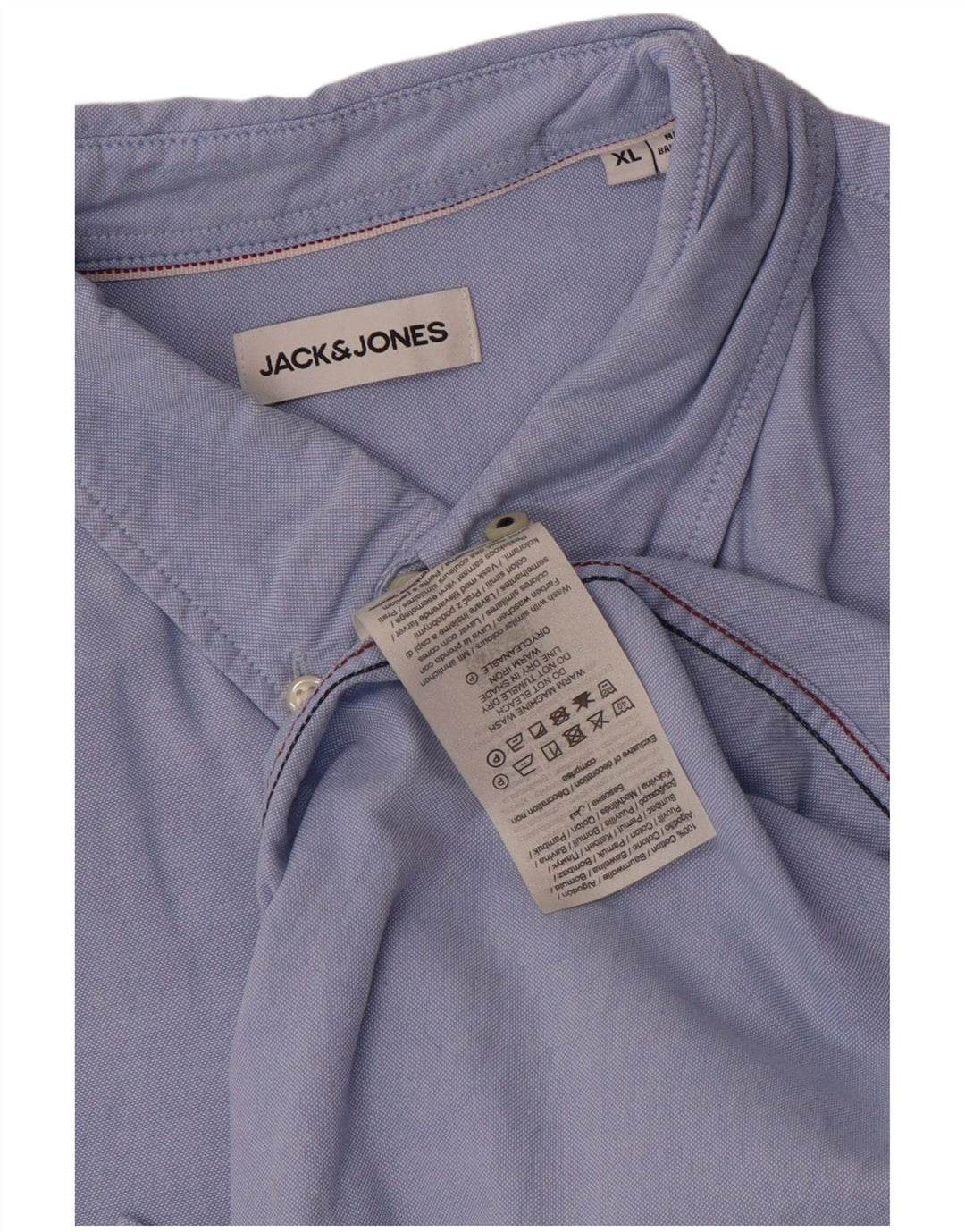 Camisa masculina Jack & Jones XL azul algodão