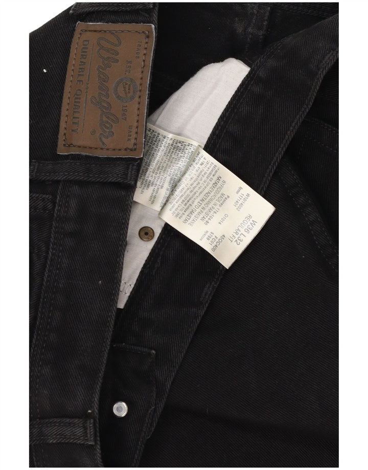 Wrangler masculino regular fit jeans reto W36 L32 algodão preto