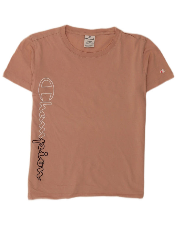 Camiseta feminina estampada Champion UK 14 grande rosa