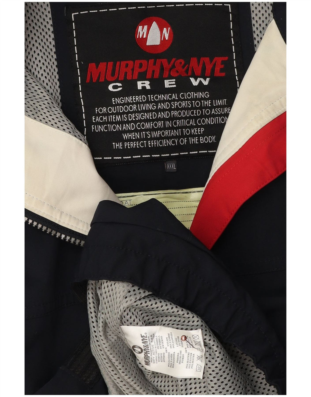 Jaqueta corta-vento masculina Murphy & Nye UK 44 2XL azul marinho colorblock