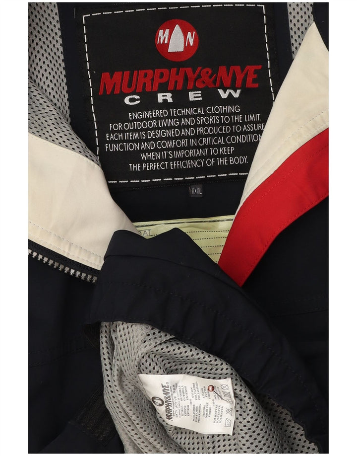 Jaqueta corta-vento masculina Murphy & Nye UK 44 2XL azul marinho colorblock