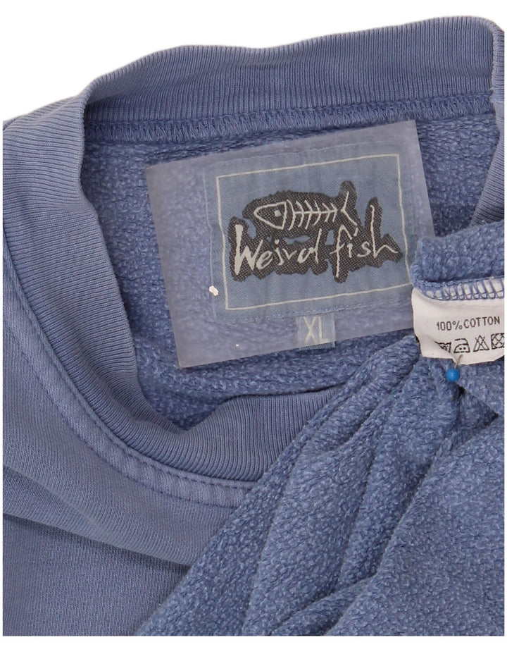 Weird Fish Mens moletom jumper XL algodão azul