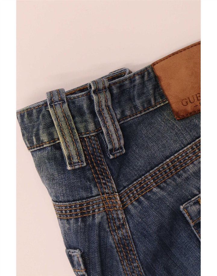 Guess Mens Straight Jeans W30 L33 Azul Algodão