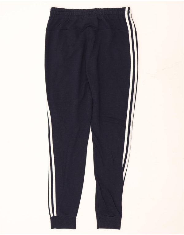 Calça de treino feminina Adidas Joggers UK 8/10 pequeno algodão azul marinho