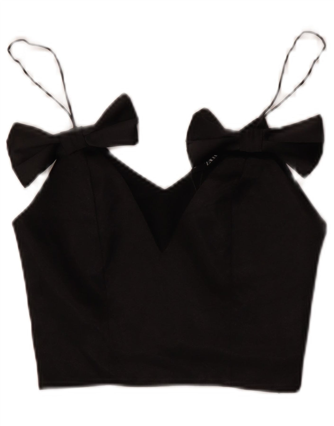 Zara Womens Crop Cami Top UK 4 XS Poliéster Preto