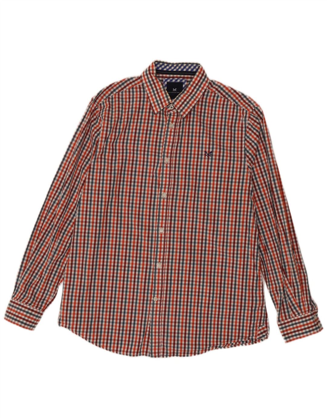 Crew Clothing Camisa masculina clássica de ajuste grande algodão guingão multicolorido