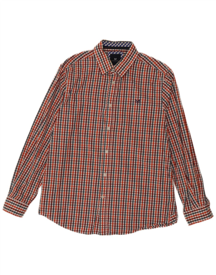 Crew Clothing Camisa masculina clássica de ajuste grande algodão guingão multicolorido