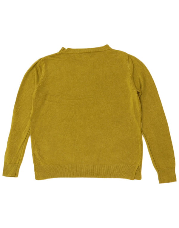 Suéter feminino Marks & Spencer com gola canoa Reino Unido 16 grande acrílico verde