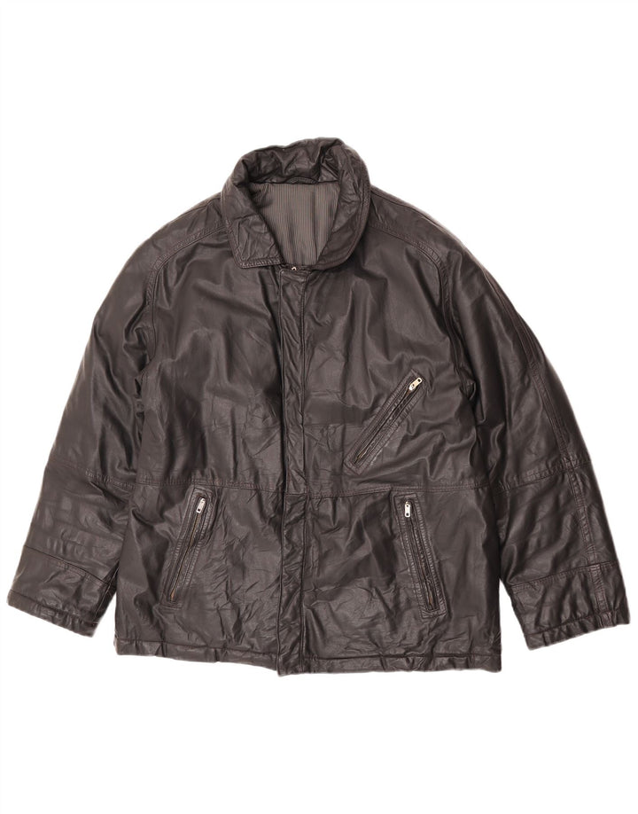 Jaqueta de couro masculina vintage UK 38 média preta