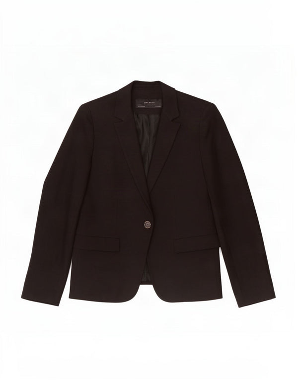 Jaqueta blazer feminina Zara com 1 botão Reino Unido 10 pequeno algodão preto
