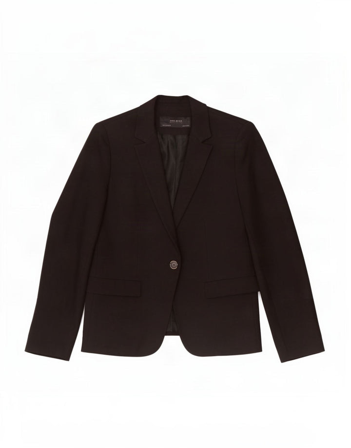 Jaqueta blazer feminina Zara com 1 botão Reino Unido 10 pequeno algodão preto