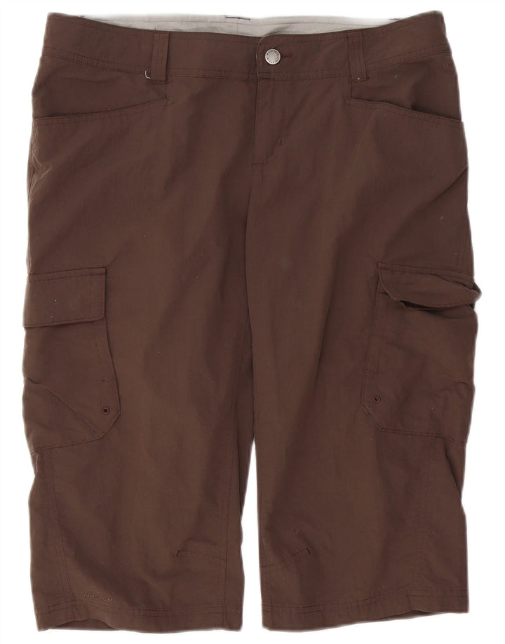 Bermuda feminina Columbia Cargo Shorts US 12 grande W36 marrom nylon