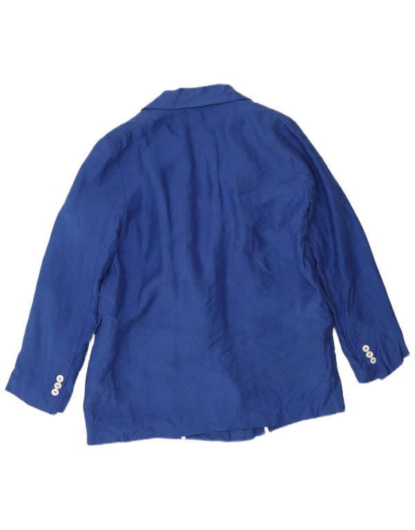 Jaqueta blazer feminina Zara com peito duplo grande Reino Unido 6 XS Azul Lyocell