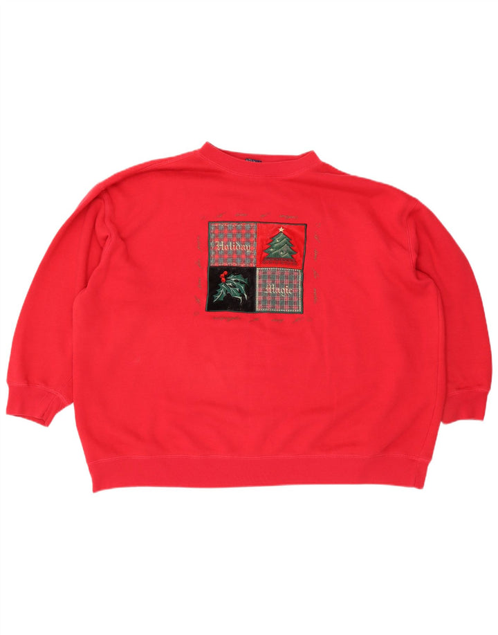 Suéter feminino Honors com estampa gráfica oversized UK 22/24 2XL vermelho