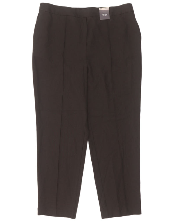Calça feminina de cintura alta Marks & Spencer Reino Unido 20 2XL W36 L30 preta