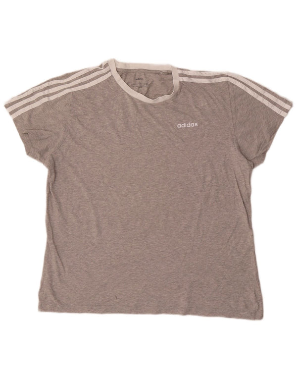 Camiseta feminina Adidas UK 16/18 grande algodão manchado cinza