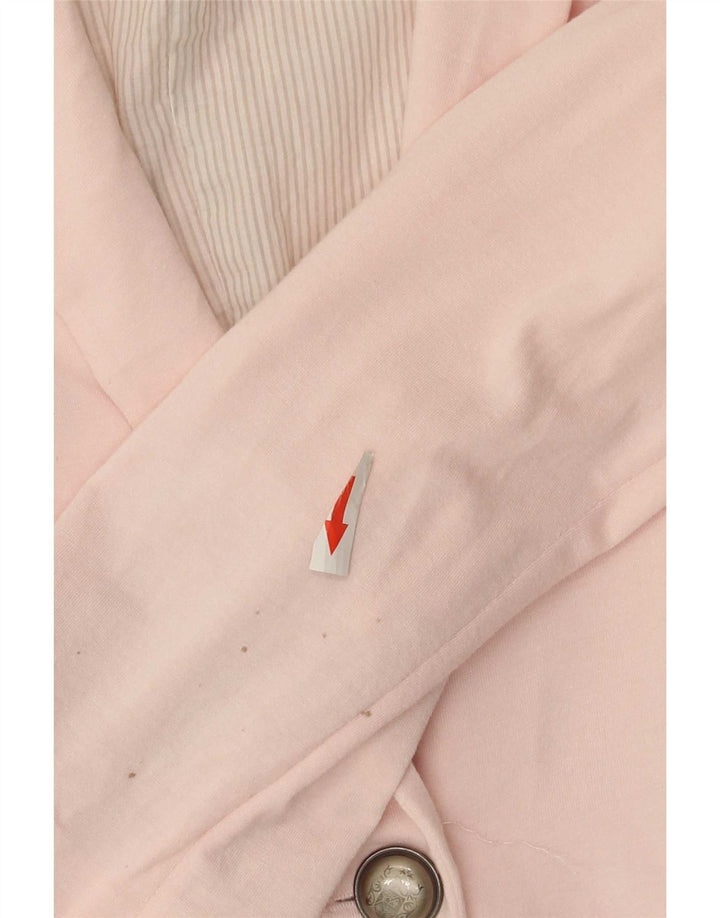 Jaqueta blazer feminina Zara com 1 botão Reino Unido 14 grande viscose rosa