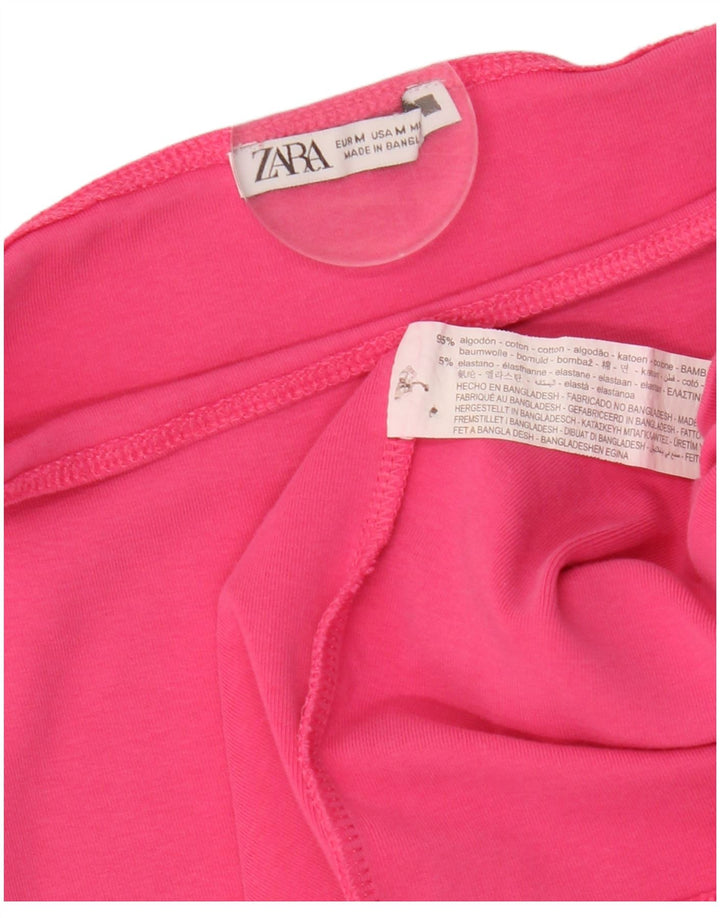 Vestido bainha feminino ZARA UK 12 algodão rosa médio