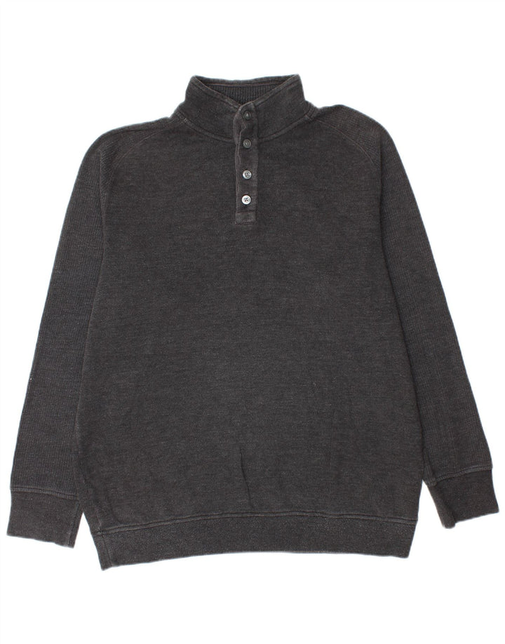 Suéter masculino Marks & Spencer com gola redonda e algodão cinza médio