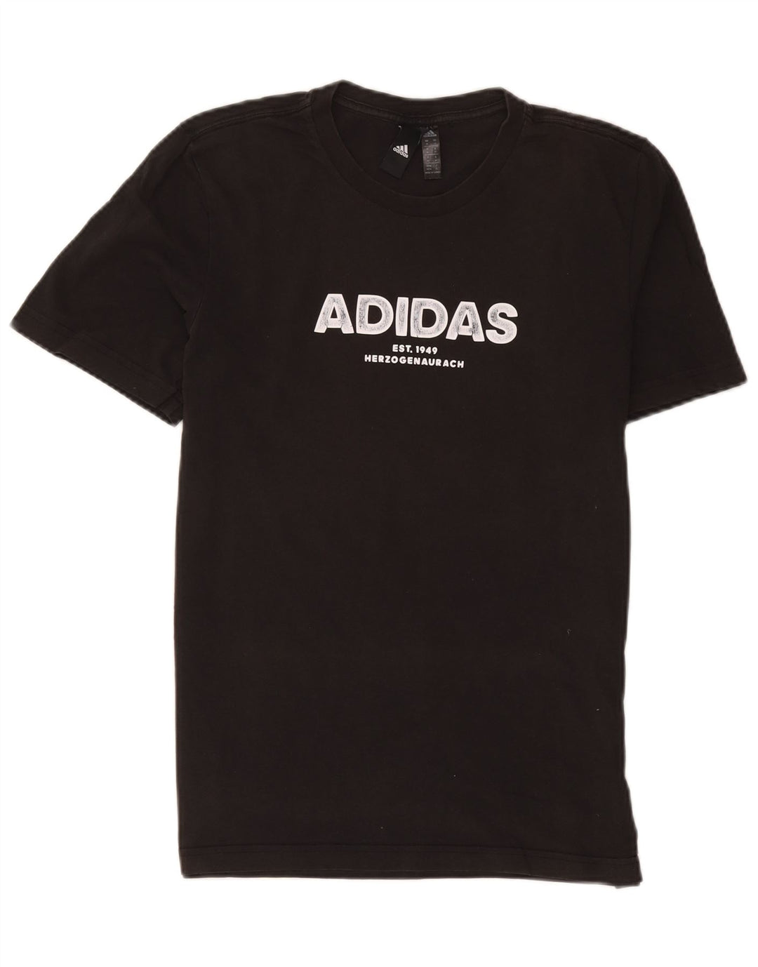 Adidas Mens Graphic T-Shirt Top Médio Algodão Preto