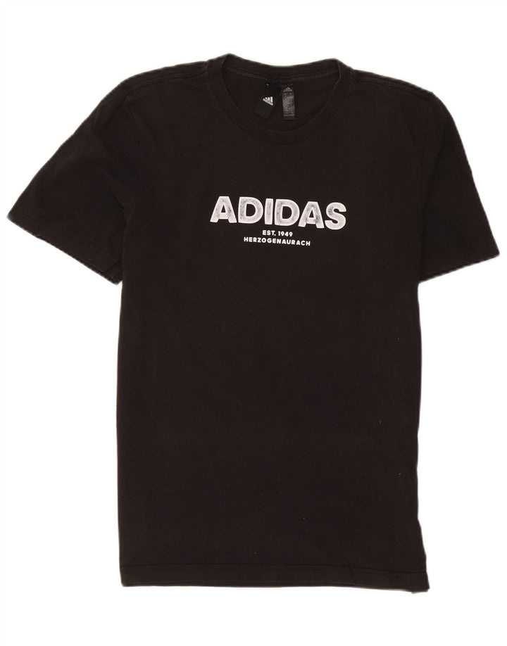 Adidas Mens Graphic T-Shirt Top Médio Algodão Preto