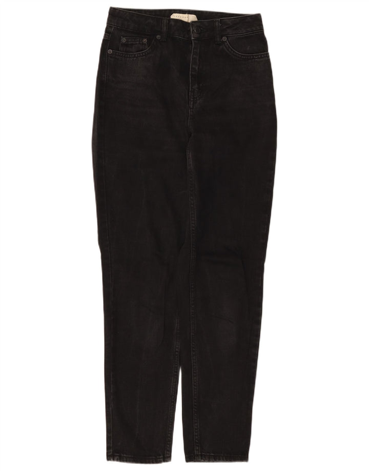 Calça jeans feminina TOPSHOP Mom Tapered W25 L29 algodão preto