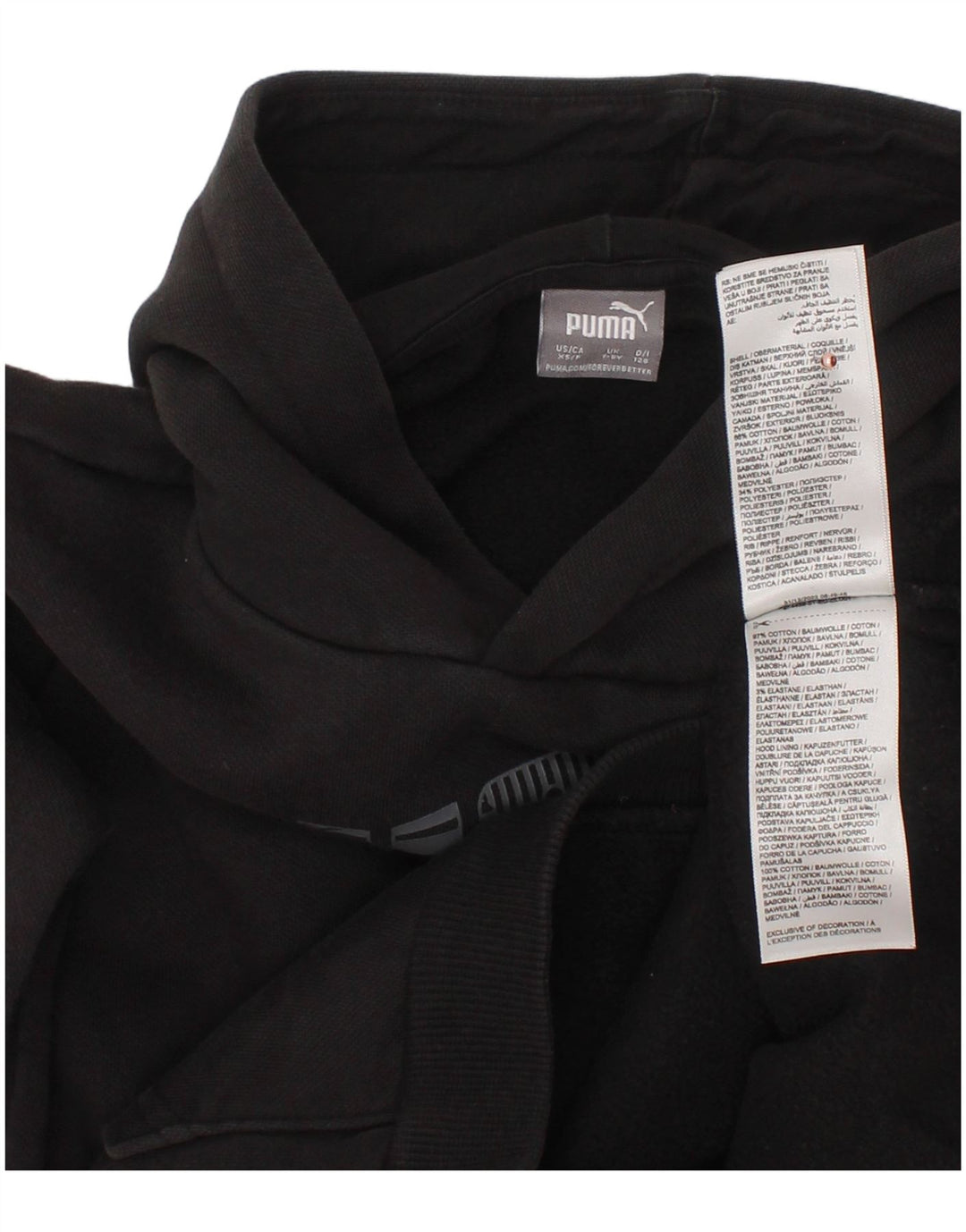 Jumper com capuz gráfico PUMA Boys 7-8 anos algodão preto