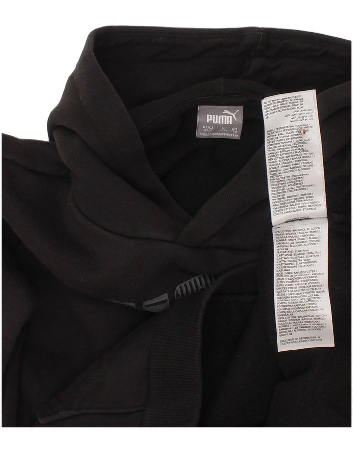 Jumper com capuz gráfico PUMA Boys 7-8 anos algodão preto