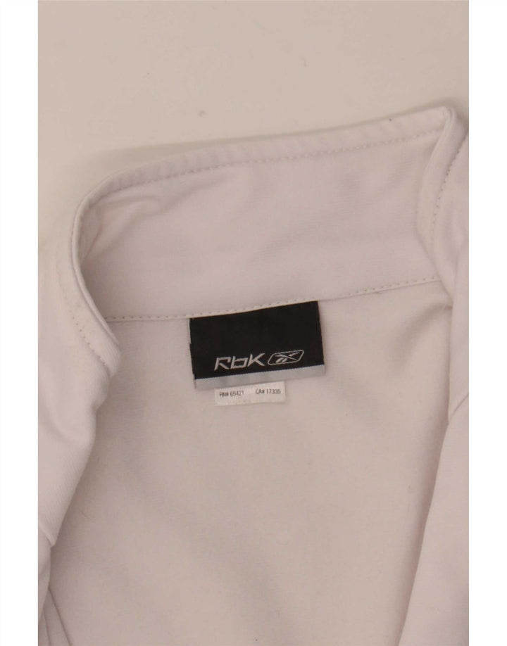 Reebok Womens Tracksuit Top Jacket UK 12 Médio Branco Colourblock Poliéster