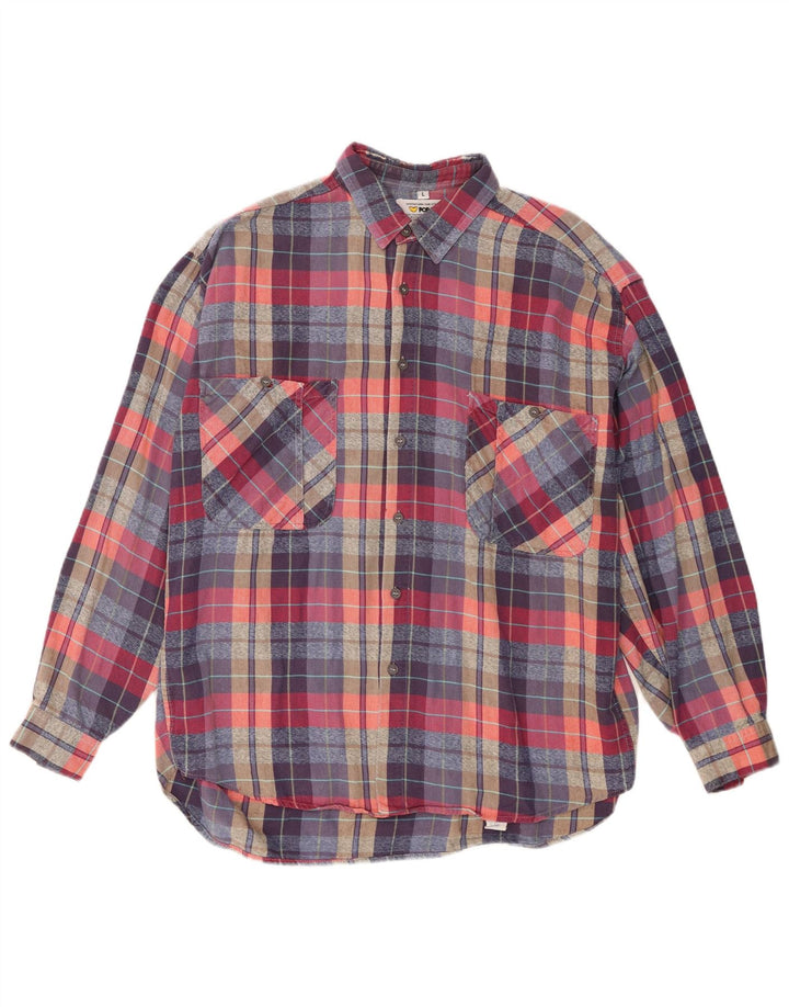 Camisa masculina de flanela POP 84 grande algodão xadrez multicolorido